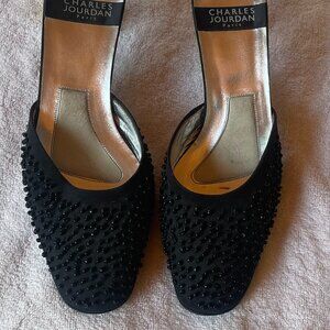 Charles Jourdan Black backless heels